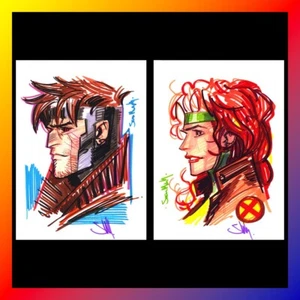 GAMBIT & ROUGE Juego de 2 IMPRESIÓN ARTÍSTICA FIRMADA Sean Gordon Murphy X-MEN 7 x 5" MARVEL - Imagen 1 de 1