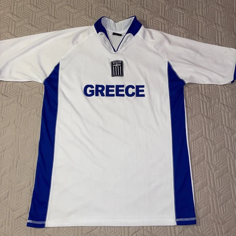 Greece Football Association Jersey by Drako Soccer one size White And Blue Cover