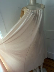 Vtg Lucie Ann Beverly Hills Long Full Nightgown Floral Appliqué Blush Pink P M - Picture 1 of 12