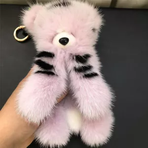 100% Real Visón Piel Tigre Llavero Niños Bolsa de Regalo Dije Cartera Coche Teléfono Colgante - Imagen 1 de 6