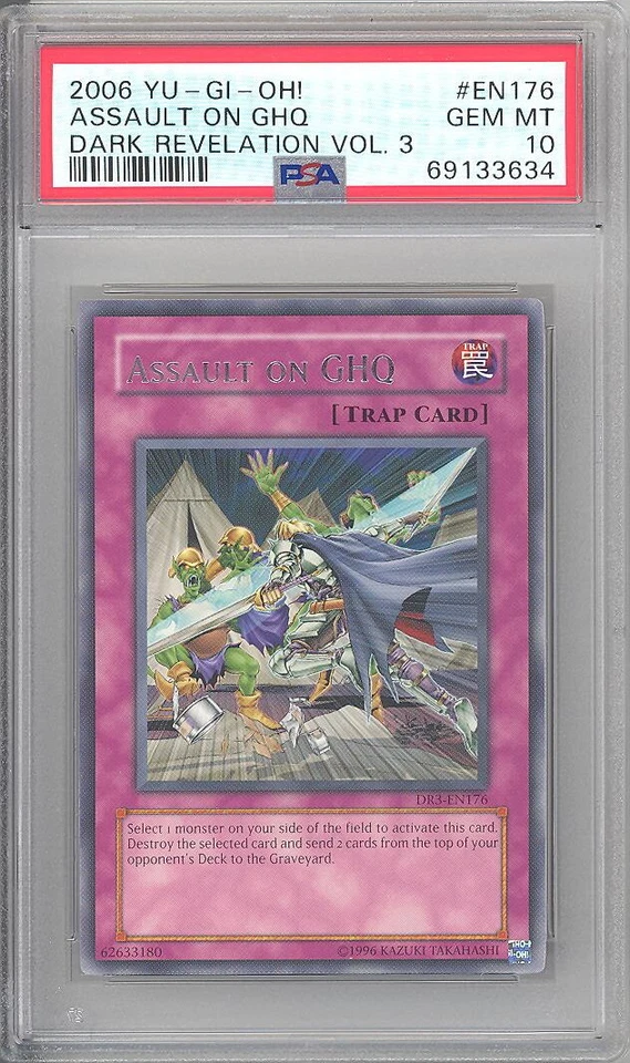 PSA 10 - Yu-Gi-Oh Card - DR3-EN176 - ASSAULT ON GHQ (rare) - GEM MINT - Image 1 of 2