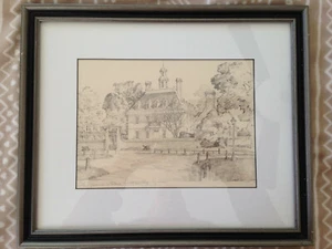 Vintage Framed print Governors Palace Williamsburg Virginia - Picture 1 of 5