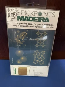 Pickpoints Madeira Greeting Card Embroidery Kit 4 Cards Blue Germany - Picture 1 of 2
