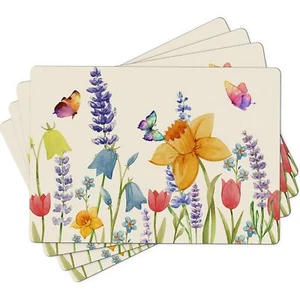 Flower Placemats Set of 4 - Faux Leather Place Mats for Kitchen Table Indoor ... - Picture 1 of 5