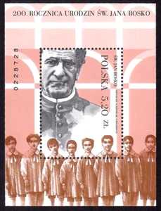 Polen 2015 Sc# 4184 Fi# BL278 MNH S/S 200th Anniversary Birth of St. John Bosco - Bild 1 von 2