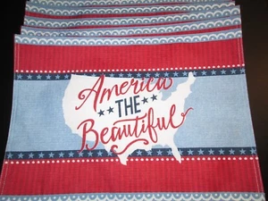 Patriotic "America the Beautiful" Place Mats, Set of 5, NWT - Picture 1 of 4