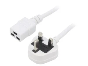 SN317-3/15/2.0WH Cable BS 1363 (G) Male, IEC C19 Female PVC 2m White 13A LIAN - Picture 1 of 1
