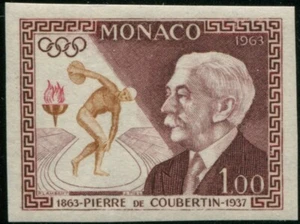 #MON (03025) Monaco 1963 DeCoubertin (N635) Prova no Den. Gomma Integra MNH** - Imagen 1 de 2