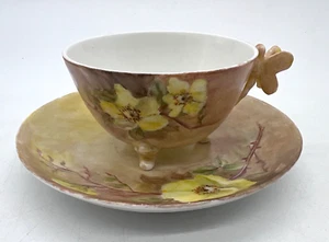 Antike 1900er Guerin Limoges WG&Co Demitasse Teetasse & Untertasse Libellengriff - Bild 1 von 9