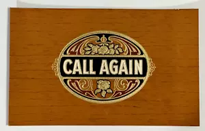 "Vintage CALL AGAIN Zigarrenbox Etikett Tabak Top Innenbox 5 1/2"" x 8 1/2" - Bild 1 von 2