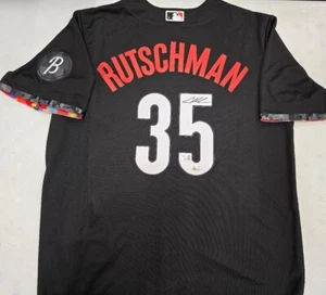 Camiseta de los Orioles ADLEY RUTSCHMAN firmada autógrafo CITY CONNECT fanáticos certificado de autenticidad - Imagen 1 de 6