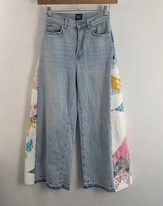 Urban Outfitters BDG Custom Quilted Patchwork Wide Leg Jeans Size 27 - Picture 1 of 10