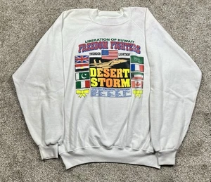 Vintage Operation Desert Storm White Crewneck Sweatshirt Men’s Size XL USA Made - Picture 1 of 5
