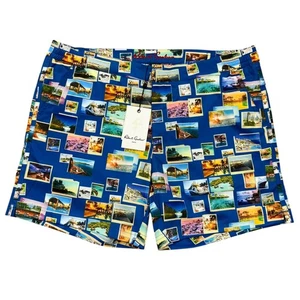 Robert Graham Badeshorts Badehose Herren L Bademode Postkarten Druck Neu mit Etikett - Bild 1 von 5