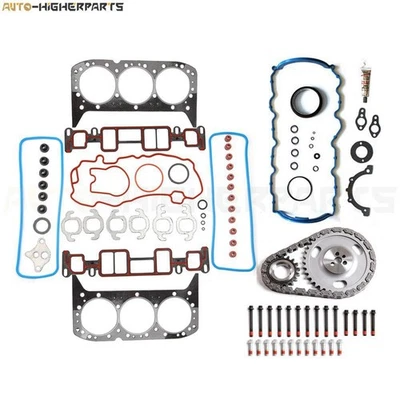 Full Gasket Bolt Set Timing Chain Kit For 1996-1998 Chevy C1500 GMC Sonoma 4.3L Foto 1 de 4