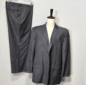 Givenchy Suit Vintage Mens 2-Piece Olive-Gray Plaid Two Button Size 48R - Picture 1 of 19