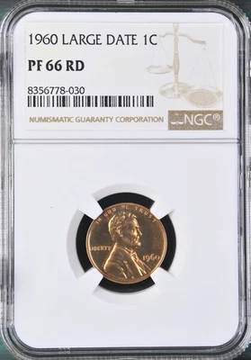 1960 Large Date Lincoln Memorial Cent 1C NGC PF 66 RD   Slot 16   box32 - Image 1 of 2
