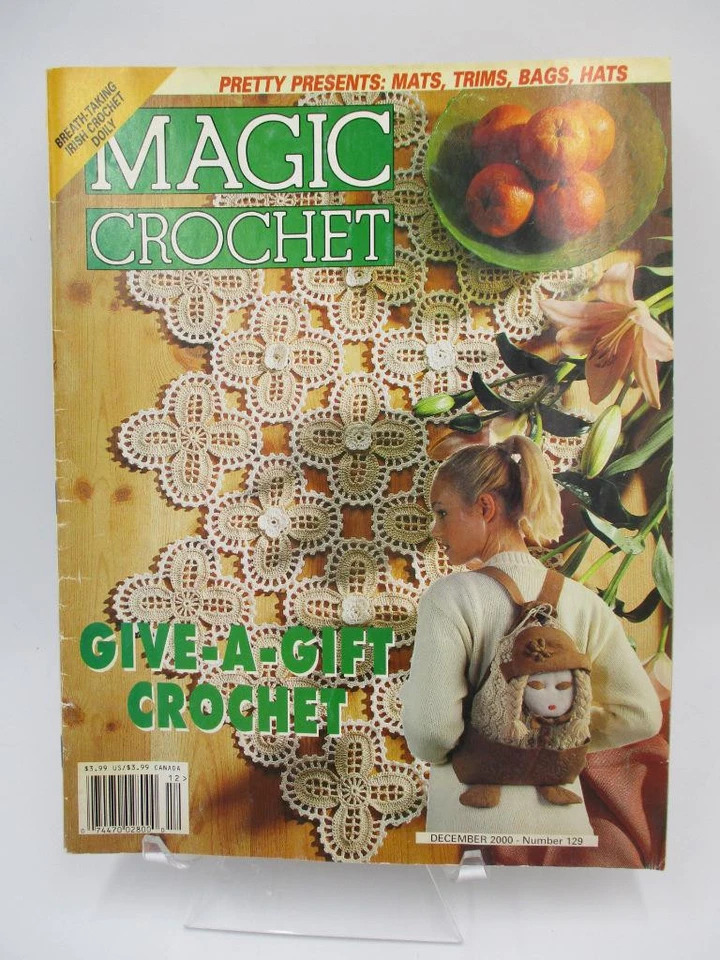 Magic Crochet Magazine December 2000 No 129 Decorative Patterns Doilies Afghans - Image 1 of 1