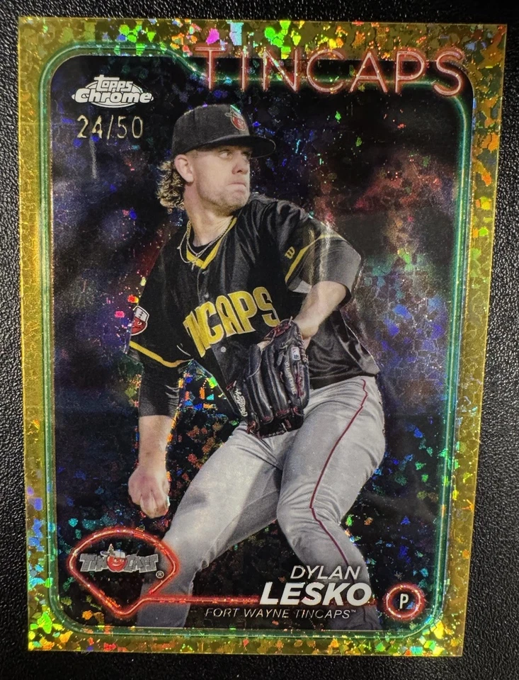 2024 Topps Pro Debut Chrome Dylan Lesko Gold Mini Diamond /50 #PDC-139 - Image 1 of 2