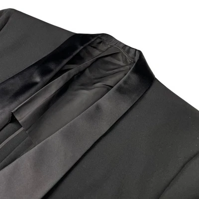 VTG Hickey Freeman Men's Satin Shawl Collar 1-Button Tuxedo Jacket Black • 42R - Image 1 of 4