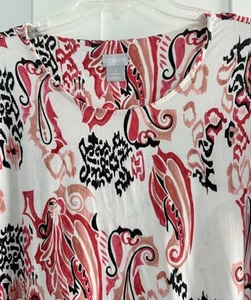 Chico's Womens White/ Pink Sleeveless Shirt Size 3 (XL) - Picture 1 of 4