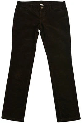 Pantaloni donna J.Crew dritti marrone scuro cotone tasche bottoni zip taglia 33T - Immagine 1 di 4