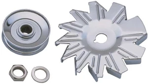 Trans Dapt 9446 Chrome Single Groove Alternator Pulley & Fan - Picture 1 of 1