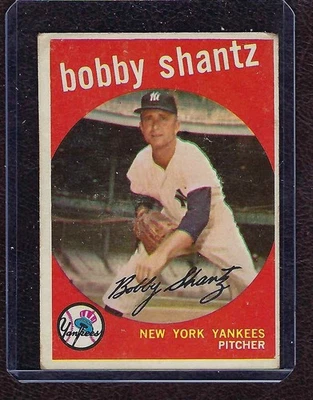 Tarjeta de béisbol 1959 Topps #222, Bobby Shantz, Yankees de Nueva York, ¡pobre! Foto 1 de 2