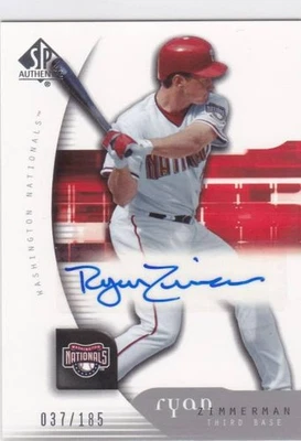 Ryan Zimmerman RC 2005 UD SP Authentic Auto #181 /185 135130 - Image 1 of 2