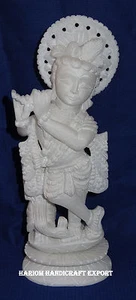 Marmor Schöne Krishna Statue Seife Stein Religiöse Heim Dekor Religiös Geschenke - Picture 1 of 5