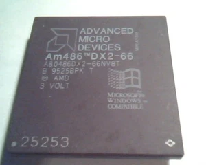 Rare CPU computer chip - Am486 DX2-66 A80486DX2-66NV8T B 9525BPK T 25253 - Picture 1 of 4