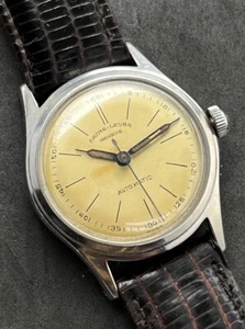Vintage FAVRE LEUBA Geneve Military 34mm Men’s Automatic Watch Steel Gen. Lizard - Picture 1 of 21