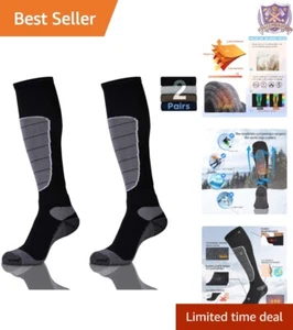 Merino Wool Ski Socks Medium Thermal Knee-high Warm Cold Weather Hiking Snow - Picture 1 of 7