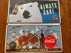 Pair Of Coca Cola License Plates Always Cool Polar Bear 1994 Play Refreshed Set
