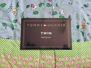 NEW TOMMY HILFIGER EMMA BLUE GREEN PINK FLORAL TWIN  BED SKIRT
