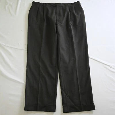 Calça social masculina Jos A Bank 38x30 marrom lã cashmere flanela plissada dinheiro antigo - Imagem 1 de 4