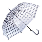 Clifton Auto Open Biodegradable Pvc Clear Silver Spots Rain 101Cm Umbrella