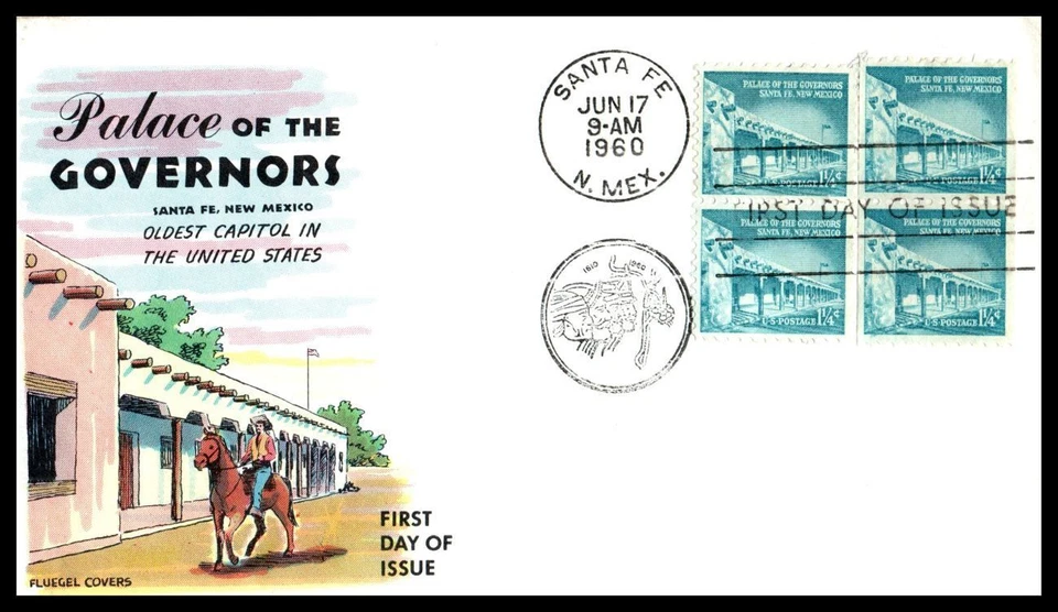 Palace of Governors 1960 hoja y bobina Sc 1031A 1054A FDC Fluegel cachét (11 Foto 1 de 1
