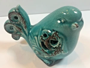 Rare Vintage Blue Bird. Turquoise in color crackle finish ceramic glazed. - Picture 1 of 8