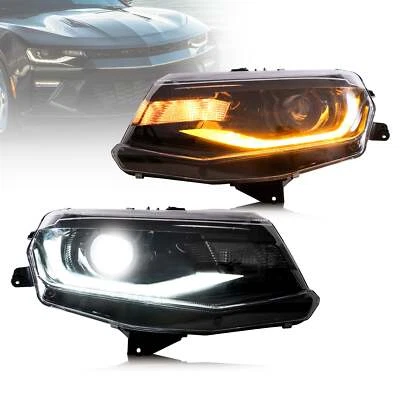 Par de faros LED para Chevrolet Camaro LS LT SS 2016-2018 con single secuencial Foto 1 de 4