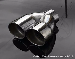 Exhaust Muffler Tip Dual Round 2.25" OD Resonated Staggered 2.25" or 2.5" ID - Bild 1 von 1