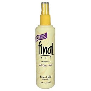 Final Net Unscented Hairspray All Day Extra Hold 8 oz, 2 pack
