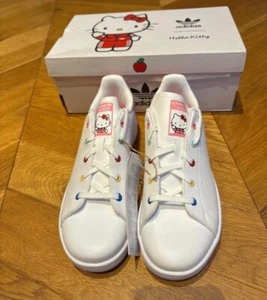 Adidas Stan Smith Hello Kitty Trainers White / Pink Size UK 2 EUR 34 New In Box - Imagen 1 de 14
