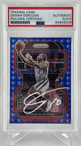 DEMAR DEROZAN SIGNED 21-22 PANINI BLUE NBA 75th PRIZM #113 SLABBED CARD PSA/DNA - Picture 1 of 2