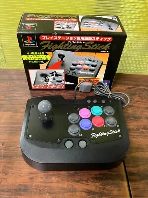 Hori Fighting Stick HPS-71 Arcade Controller Vibration Works PlayStation PS2 PS1 - Image 1 of 4