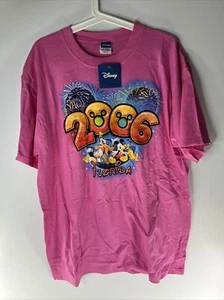 Disney Florida 2006 Men's Size Large Mickey Snoopy Donald Pluto Pink T-Shirt NEW - Picture 1 of 6
