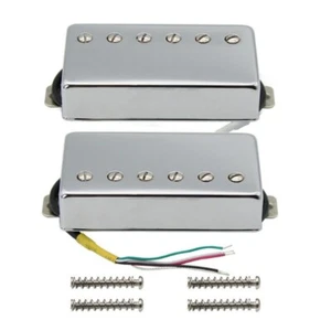 1SET Humbucker Pickup SG LP Guitar (Neck+Bridge) Pickup Chrome Cover - Picture 1 of 5