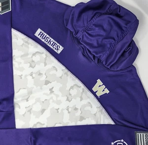Washington Huskies Womens L Military Appreciation Hooded Performance Shirt Camo - Picture 1 of 12