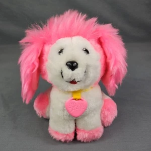 Peluche cane vintage 1982 Mattel Poochie 8" rosa e bianco peluche giocattolo pulito - Foto 1 di 10
