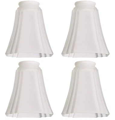 Frosted Square Deco Glass Shade 2 1/4" Fitter for Ceiling Fan Light Kit Set of 4 - Image 1 of 2